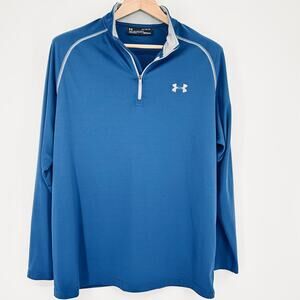 Under Armour Blue HeatGear 1/4 Zip Pullover Shirt XL